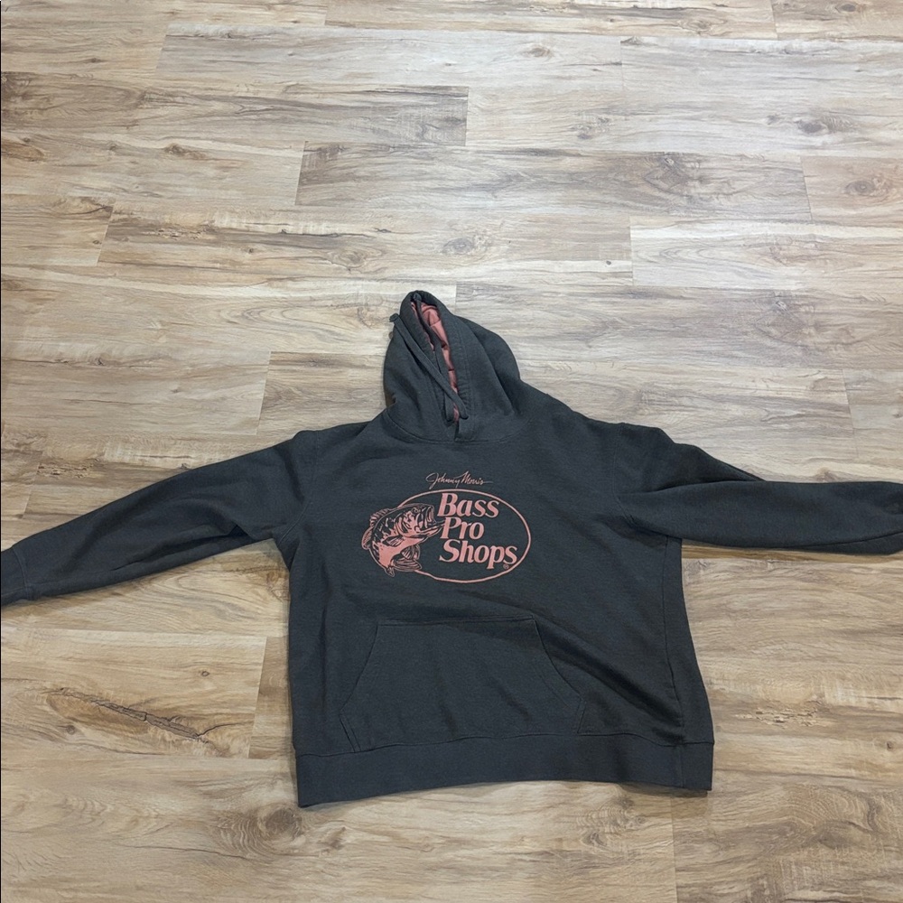 Bass Pro Shops Charcoal Hoodie with Red Logo